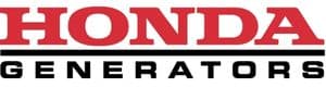 Λογότυπο Honda Generators: «HONDA» με μεγάλα κόκκινα γράμματα πάνω από την ένδειξη «GENERATORS» με μαύρα γράμματα.
