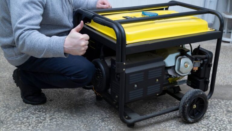 Portable generator with yellow top for outdoor use, compact and durable power supply, ideal for camping, recovery, and emergency backup, featured on Deepblue home improvement and outdoor gear website.