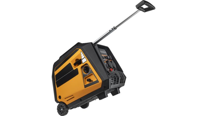 Heavy-duty industrial cleaning machine with a telescopic wand, durable yellow and black design, ideal for professional cleaning tasks and maintenance.
