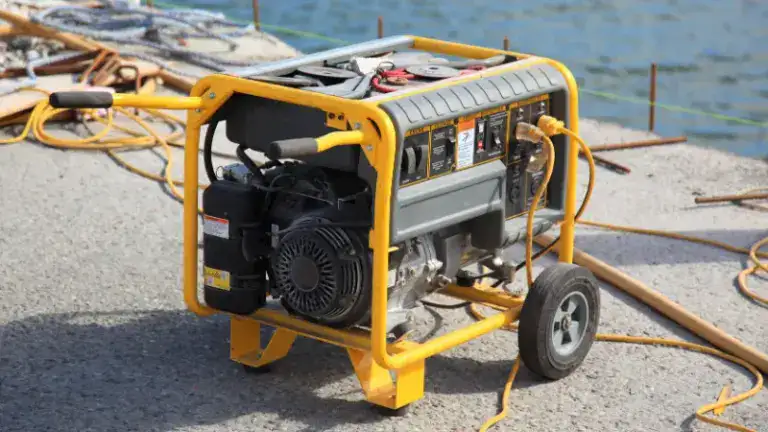 Portable generator for power backup and repair services.